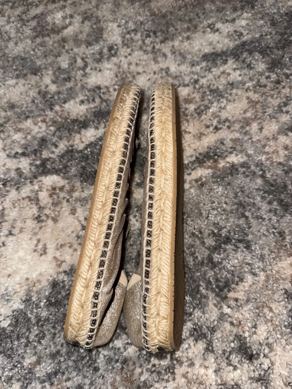 Jimmy Choo Metallic Bronze Espadrille Ballet Flats